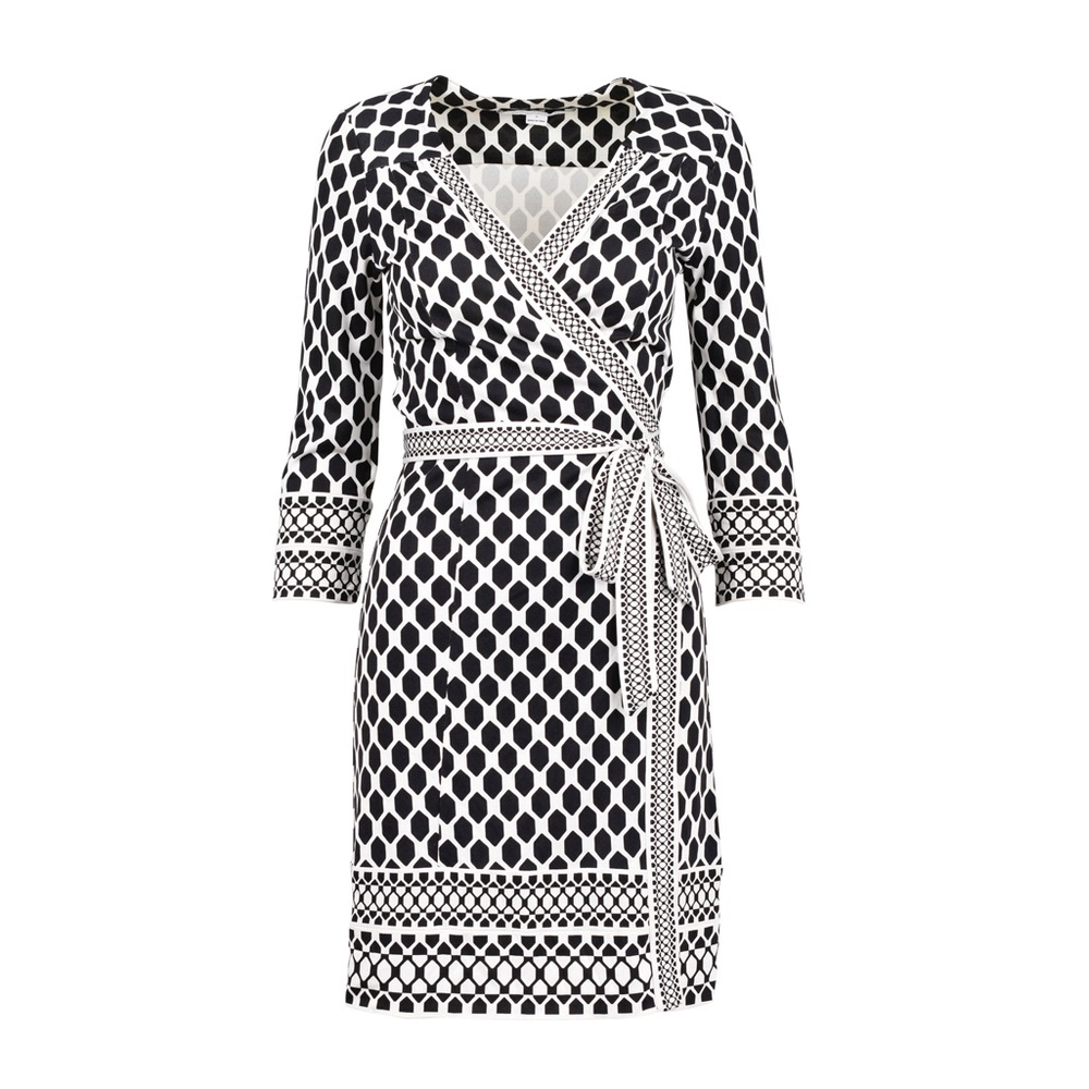 Diane Von Furstenberg Tallulah Wrap Print Dress - 100% Silk - Size 0 - EUC